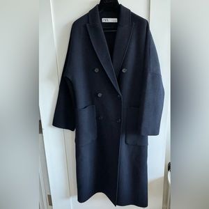 Zara navy blue coat size M